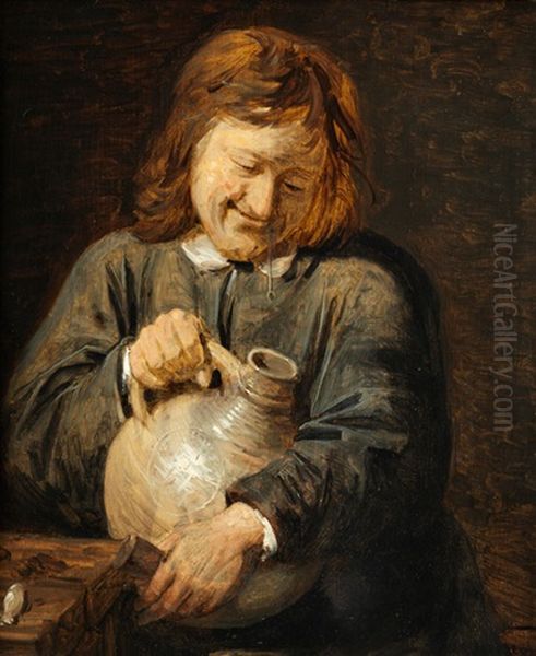 Junger Mann Mit Grosem Krug Oil Painting by Frans Hals