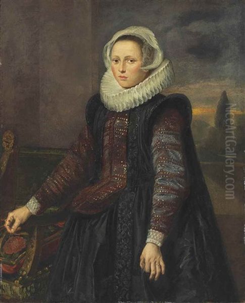 Portrait Of A Lady, Three-quarter-length Oil Painting by Frans Hals