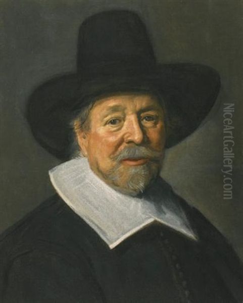 Portrait Of A Gentleman, Probably The Reverend John Livingston Oil Painting by Frans Hals