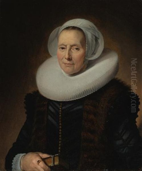 Portrait Of Maritge Claesdr. Olycan, Nee Vooght by Frans Hals