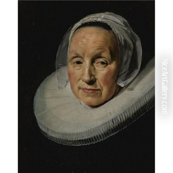 Portrait Of A Woman In A White Ruff Oil Painting by Frans Hals