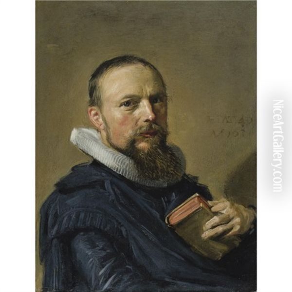 Portrait Of Samuel Ampzing Oil Painting by Frans Hals