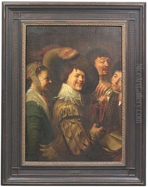 Frohliche Gesellschaft Oil Painting by Frans Hals