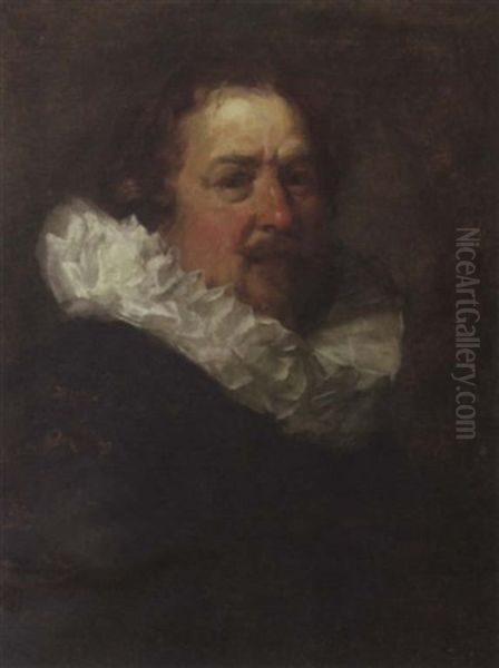 Portrait Of A Gentleman In A Brown Jerkin With A White Ruff Oil Painting by Frans Hals