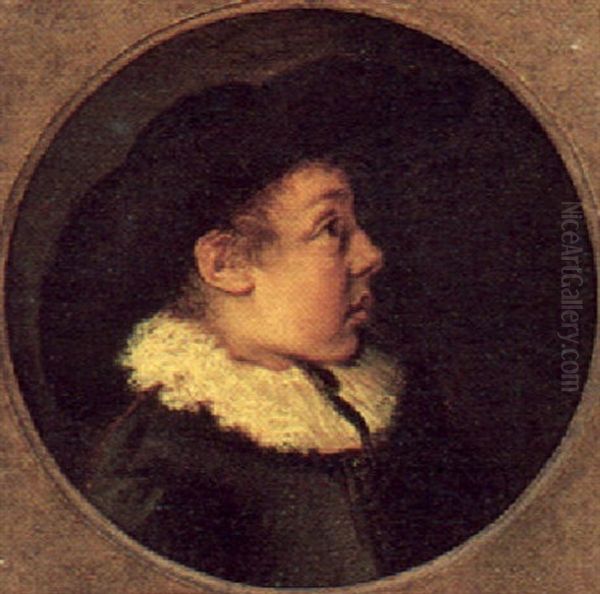 Bildnis Eines Knaben Mit Hut Im Profil Oil Painting by Frans Hals