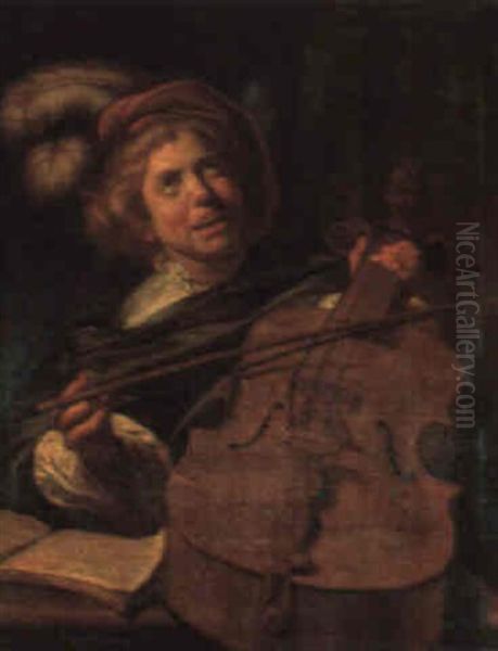 The Viol Player Oil Painting by Frans Hals