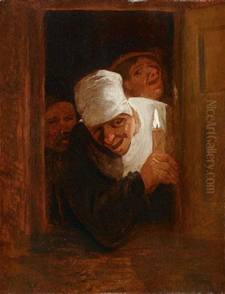 Frau Mit Kerze Am Fenster Oil Painting by Harmen Hals