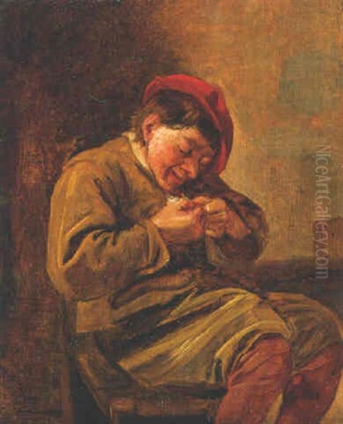 A Peasant Picking Fleas Oil Painting by Harmen Hals