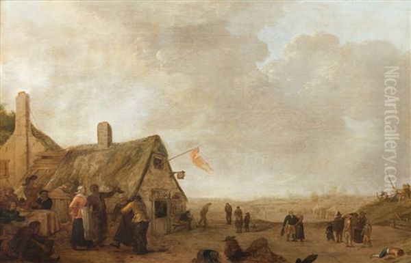 Villageois Devant Une Auberge Oil Painting by Nicolaes Hals