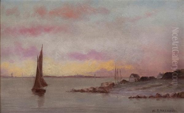 Sailing Along The Shore Oil Painting by William Formby Halsall