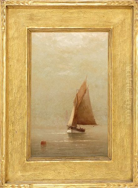 A Ship Sailing Out From The Mist Oil Painting by William Formby Halsall