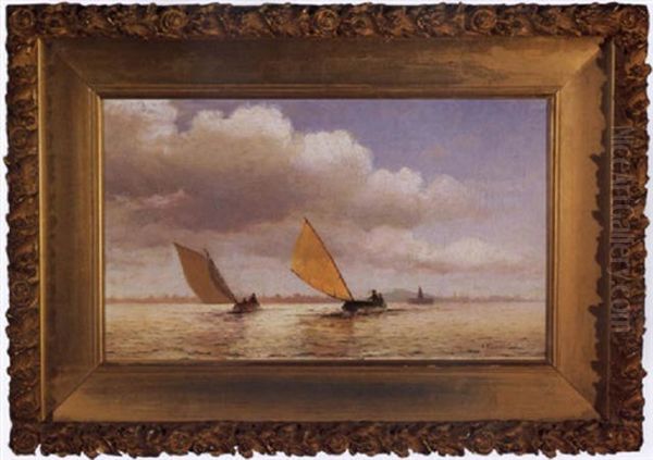 Boston Harbor Oil Painting by William Formby Halsall