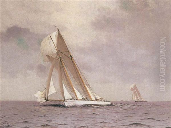 Schooner Oil Painting by William Formby Halsall