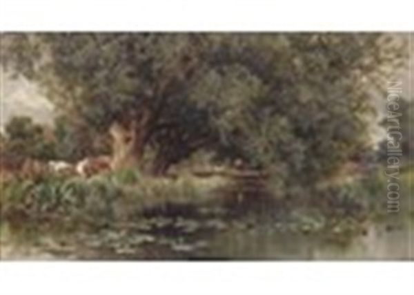 A Backwater Oil Painting by Keeley Halswelle