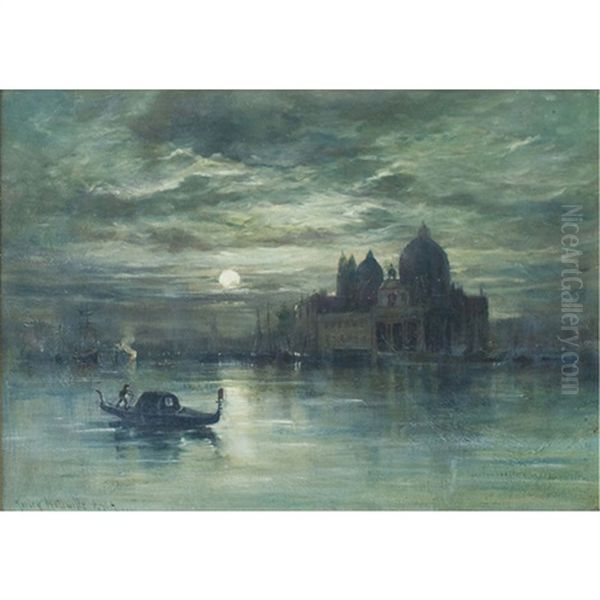 Santa Maria Della Salute By Moonlight Oil Painting by Keeley Halswelle