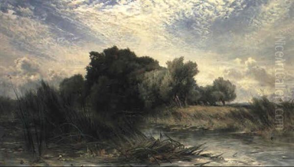 Banks Of The Ouse Oil Painting by Keeley Halswelle