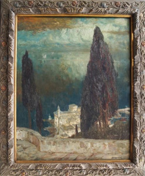 Blick Von Camagore Oil Painting by Willy Hamacher