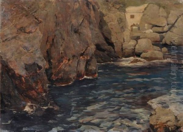 Felsenschlucht Oil Painting by Willy Hamacher