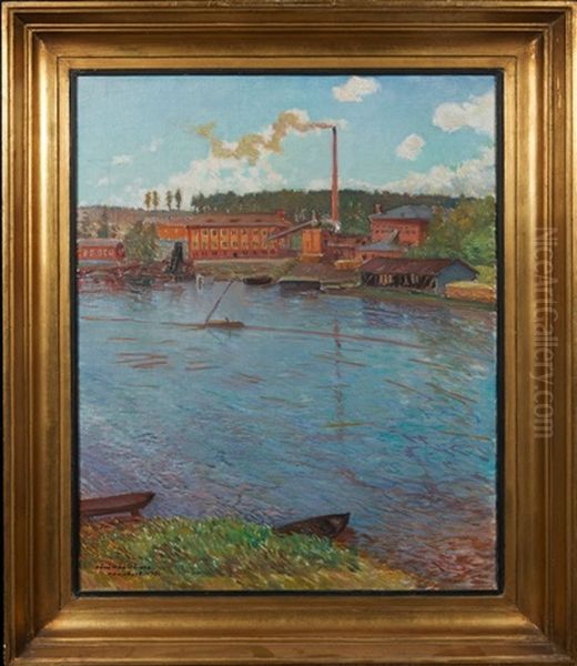 Vaajakoski Oil Painting by Vaeinoe Haemaelaeinen