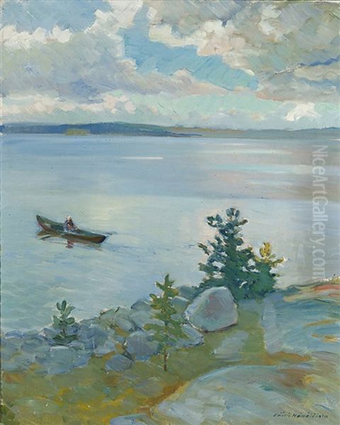 Rower Oil Painting by Vaeinoe Haemaelaeinen