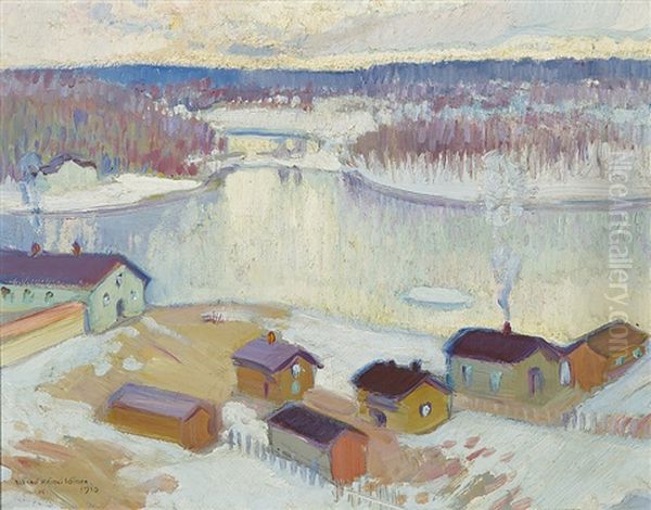 Winter In Heinola Oil Painting by Vaeinoe Haemaelaeinen