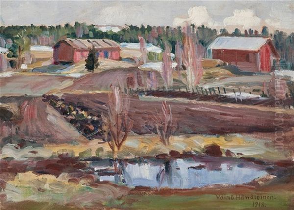 Early Spring Oil Painting by Vaeinoe Haemaelaeinen