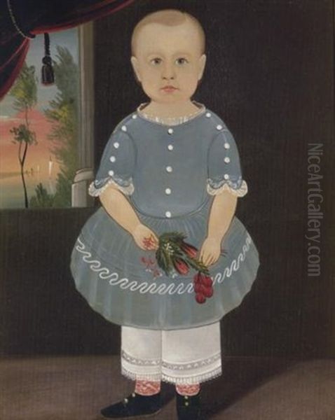 Portrait Of A Young Boy With Flowers Oil Painting by Sturtevant J. Hamblen