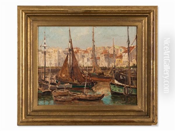 Fishing Port Oil Painting by Wilhelm Hambuechen