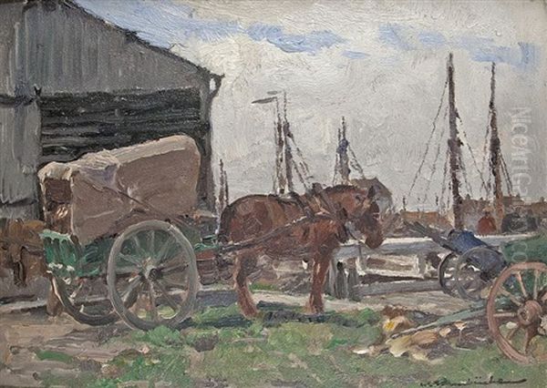 Pferdegespann Oil Painting by Wilhelm Hambuechen