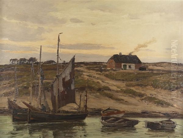 Abend Bei Niewpoort Oil Painting by Wilhelm Hambuechen