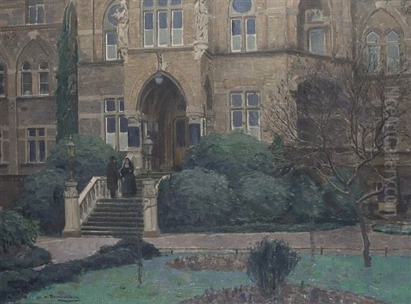 Am Marienhospital In Dusseldorf Oil Painting by Wilhelm Hambuechen