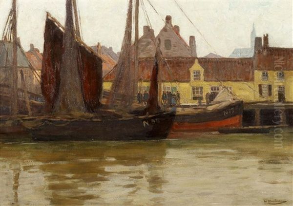 Hollandischer Binnenhafen Oil Painting by Wilhelm Hambuechen