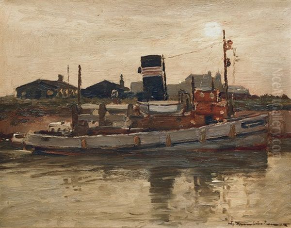 A Cutter Oil Painting by Wilhelm Hambuechen