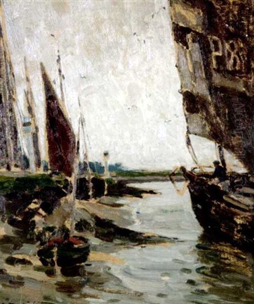 Segelschiffe Im Hafen Oil Painting by Wilhelm Hambuechen