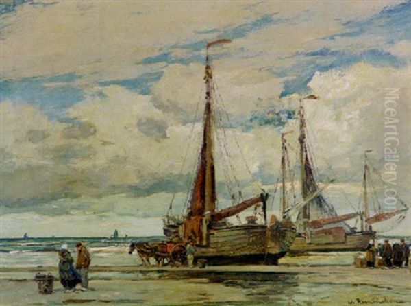 Fischer Am Belgischen Strand Oil Painting by Wilhelm Hambuechen