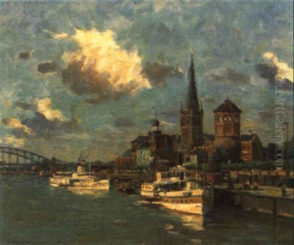 Blick Auf Dusseldorf Oil Painting by Wilhelm Hambuechen