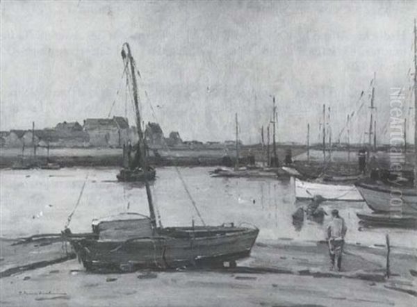 Segelboote Im Hafen Oil Painting by Wilhelm Hambuechen