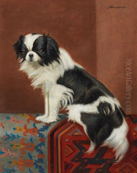 Pekinese Oil Painting by Julius Hamburger