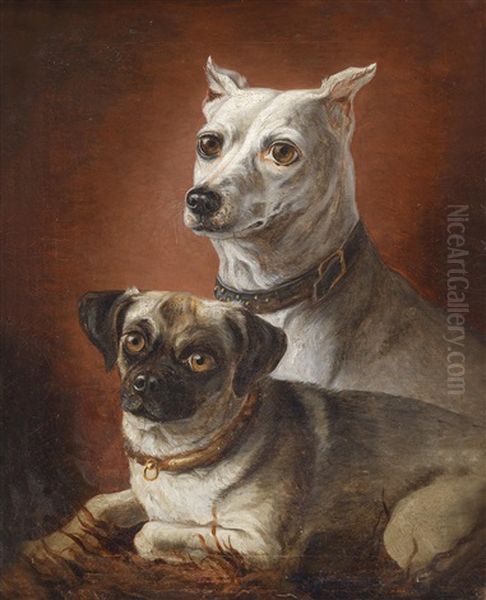 Hundeportraits Oil Painting by Julius Hamburger