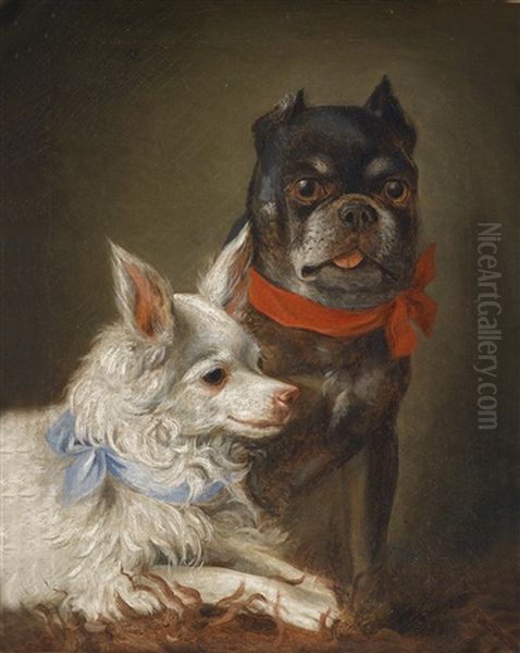 Hundeportraits Oil Painting by Julius Hamburger