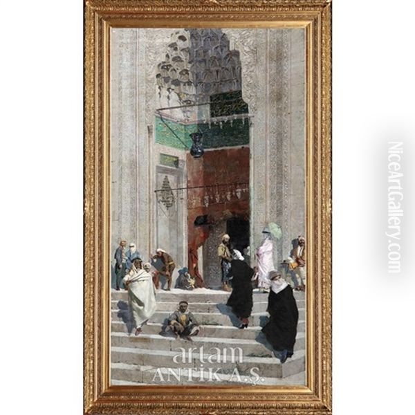 Yesil Cami Onu Oil Painting by Osman Hamdi Bey