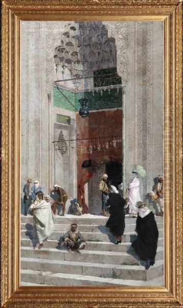 Yesil Cami Onu Oil Painting by Osman Hamdi Bey