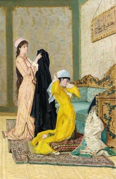 The Yellow Dress Oil Painting by Osman Hamdi Bey