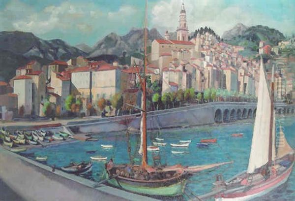 The Harbour Of Menton by Jacobus Gerardus Hamel