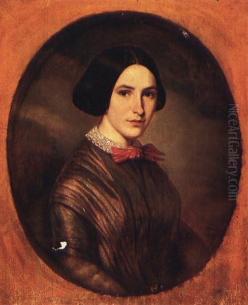 Portrait Of A Lady Oil Painting by Theophile Hamel