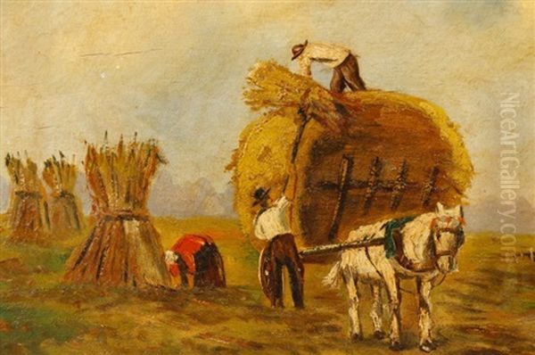 Wheat Harvest Oil Painting by Willem Hamel