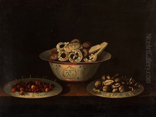 Still Life With Sweets Oil Painting by Juan Van Der Hamen Y Leon