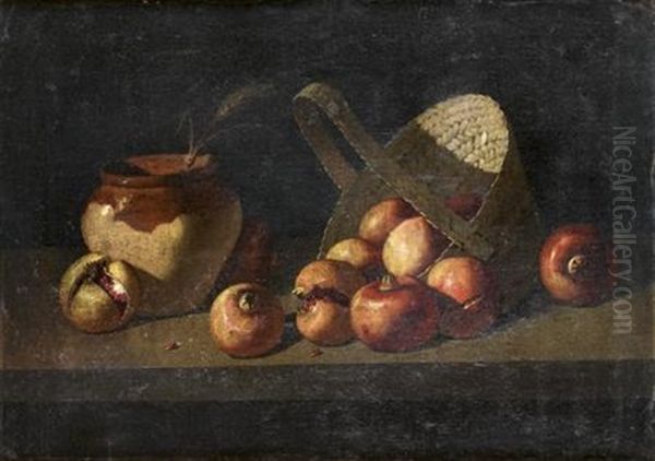 Nature Morte Aux Grenades Oil Painting by Juan Van Der Hamen Y Leon