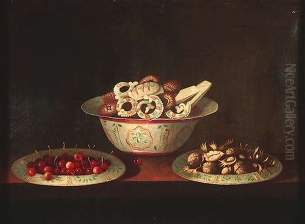 Stilleben Mit Fruchten, Geback Und Nussen Oil Painting by Juan Van Der Hamen Y Leon