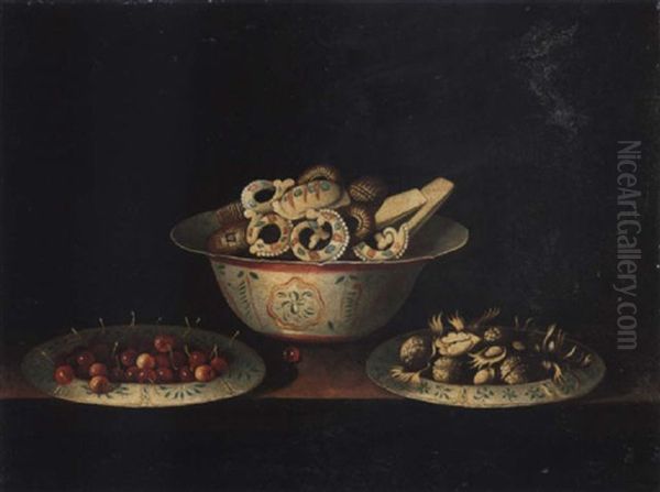 Stilleben Mit Fruchten, Geback Und Nussen Oil Painting by Juan Van Der Hamen Y Leon